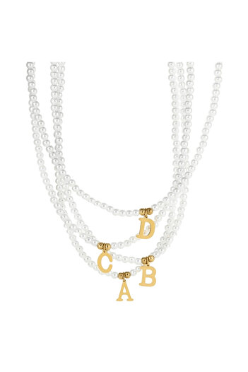 Belora Pearl necklace with letters - M