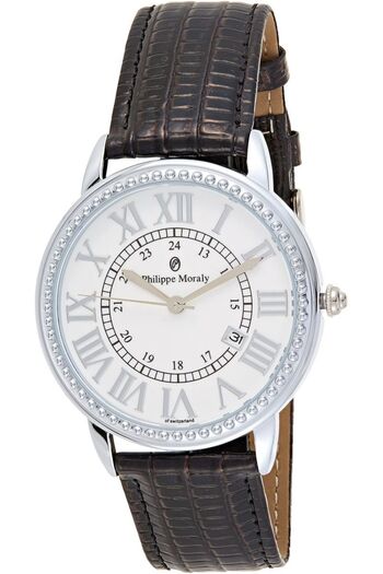 Philippe Moraly of Switzerland Men's Leather Analog Watch