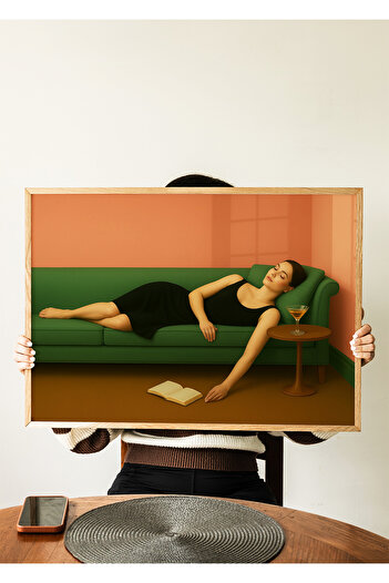 ARTHOUSECOLLECTIVE Sleeping Woman Poster - Modern Minimal Woman Portrait - Frameless Poster