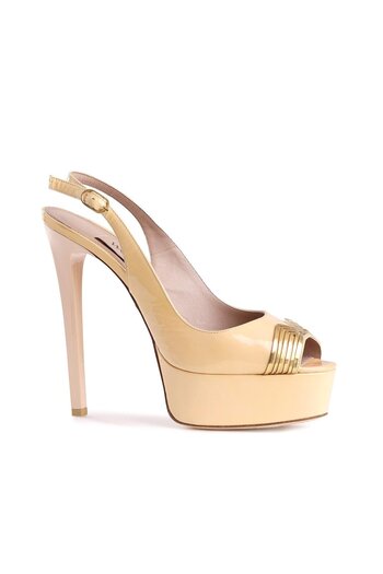 Deriderim Gold Altın Platform StilettoTopuklu Ayakkabı