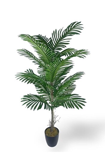 Nettenevime Yapay Ağaç Palmiye 16Yaprak Areka Ağacı Siyah Saksıda Tek Gövdeli 150*70Cm