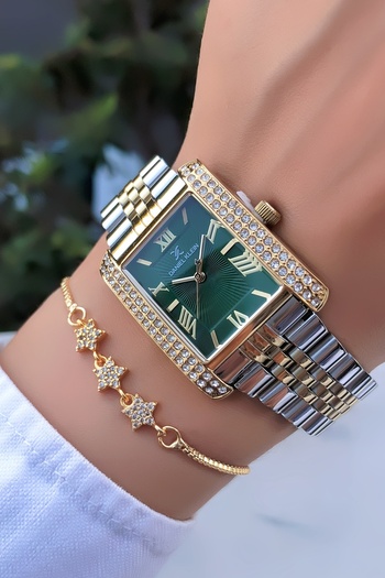 Daniel Klein Rectangular Stone Women's Wristwatch Original 3Atm Waterproof Bracelet Gift