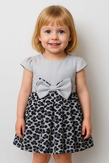 VİYOLİNA Leopard Printed Bow Dress