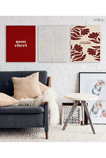 VOBA STORE 3 PARÇA MODERN MDF TABLO SETİ