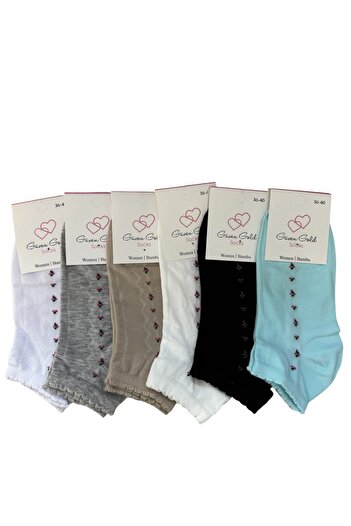 ENFAEL 6 Pairs of Women's Original Combed Cotton Seamless Booties Socks (Washable-Scented)