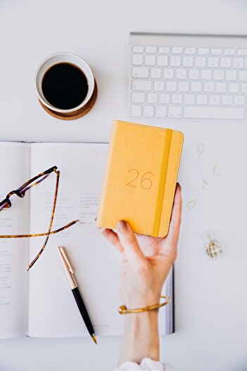 Matt Notebook 2026 Year Elastic Daily Pocket Agenda 12 Months Yellow