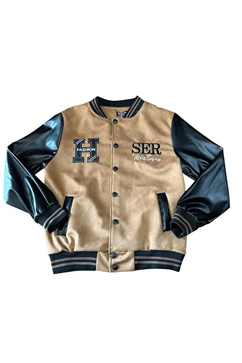 Kamex Suede Leather Sleeved Boy's College Jacket