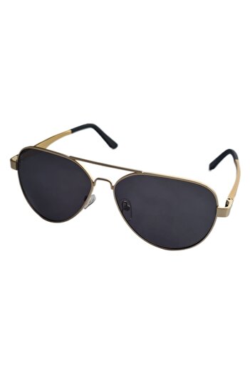 Globalport Retail Men's sunglasses, Aviator, polarized UV400, Gold aluminum frame, Shadow lenses