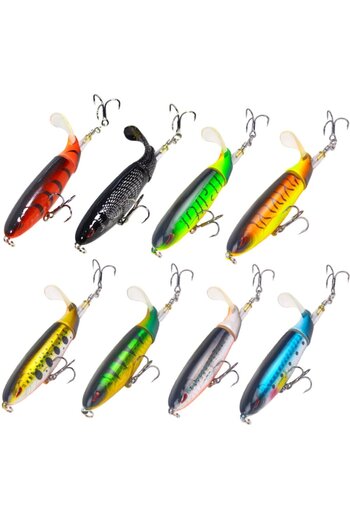 FISHINGBOX MAKE FISHING BETTER Set 8 Whopper Plopper Fishing Lures, FISHINGBOX MAKE FISHING BETTER