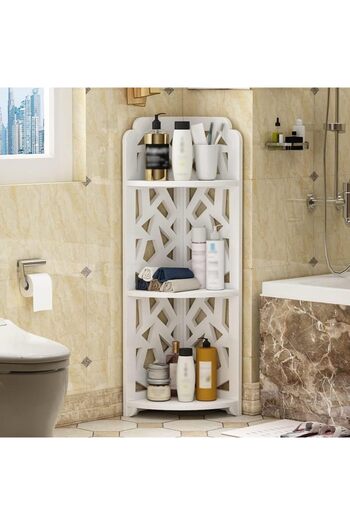 genric FFD Bathroom Corner Stand Corner Storage Shelf Sink Organizer for Small Space Bathroom Storage Stand