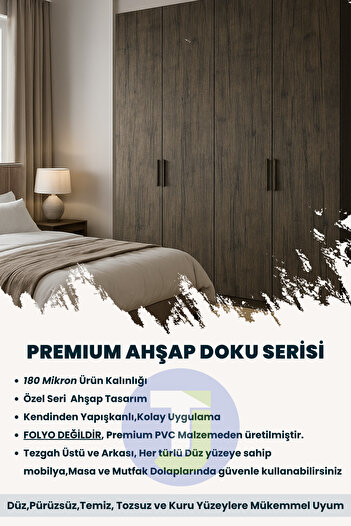 Technojet Premium Seri Kendinden Yapışkanlı Ahşap Desenli PVC Kaplama – 60cmx300cm