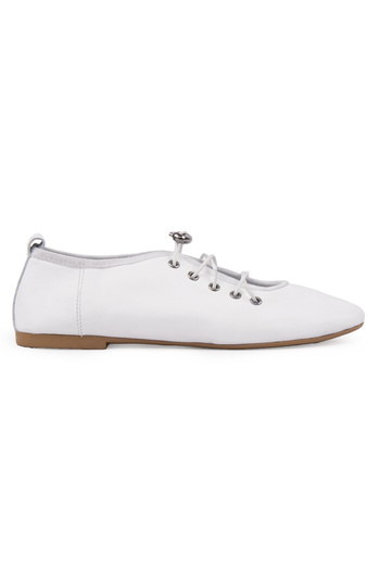 Pegia Genuine Leather Lace-Up Ballerinas Dg6047