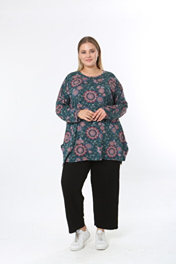 XL Modam Women's Digital Print Plus Size Tunic