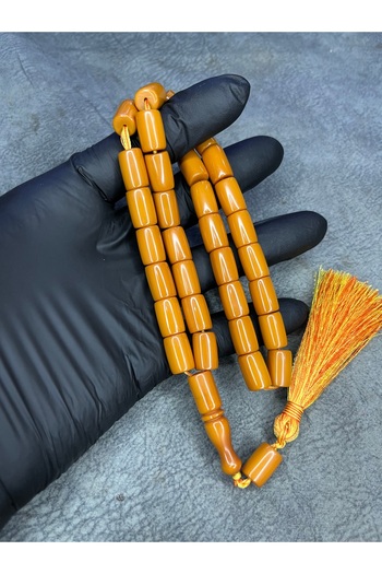 Mos Tespih Large Size High-End Cutting Old Crimping Amber Prayer Beads