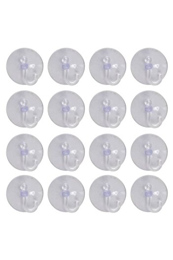 Carrefour Set of 20 Suction Cups with Hooks, Transparent