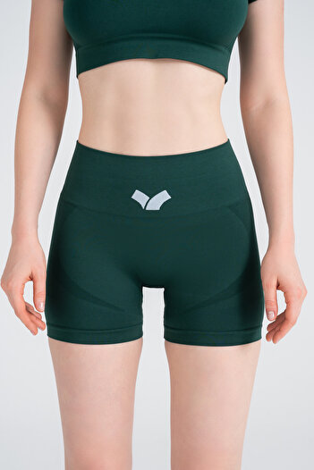 VOOA SPORTSWEAR Serenity Scrunch Push-up Detayli Seamless Şort Tayt Yeşil