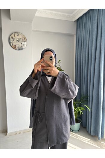 MODA EGE Linen Fabric Kimono Set