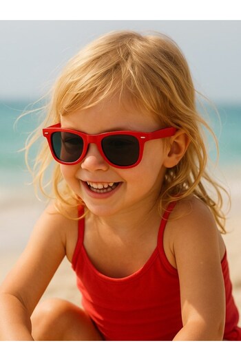 Lexi Bella Kids Red Sunglasses Clip-On Frame Uv 400 Protection Ce Certificated