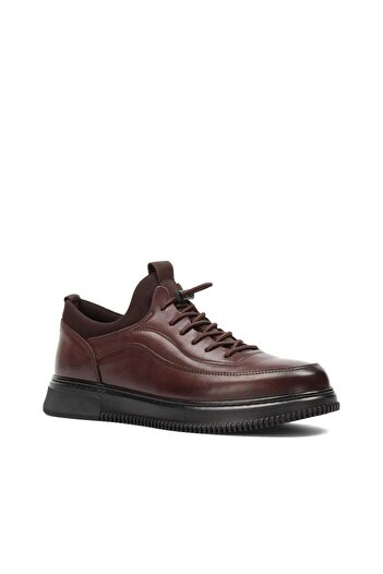 Celal Gültekin Men's Brown Laced Thick Soled Leather Casual Shoes