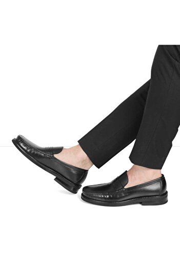 Celal Gültekin Men's Black Leather Loafer