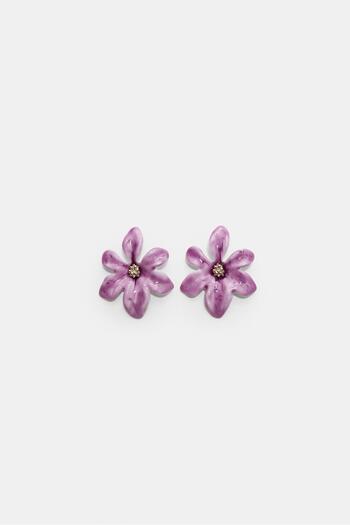 Stradivarius Enamelled flower earrings