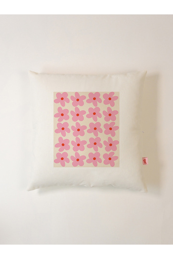 Galia Tasarım Bloomy - Pink Floral Patterned Pillow Case 45X45 cm