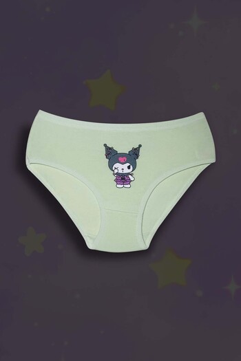 GRI MOR TEKSTIL PACHET DE 5 CHILOȚI SLIP BUMBAC CU PRINT KUROMI PENTRU FETE