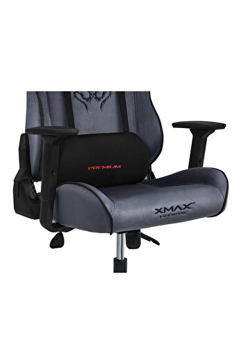 XMAX / Rio Balerion Antrasit Gri Kadife Terletmez Kumaş Gaming Oyuncu Koltuğu / 120 Kg Taşır