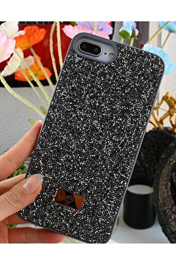 Go Aksesuar iPhone 6 Plus 7 Plus and 8 Plus Compatible Diamond Design Stone Sparkling Shiny Diamond Silicone Case