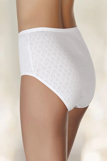 Anıt 10 Pieces Jacquard High Waist Women's Bato Panties 100% Cotton
