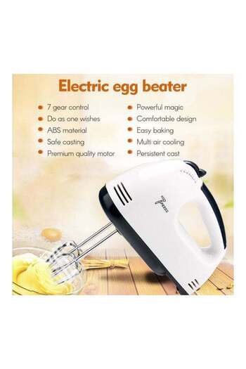 Generic 7 Gear Electric Egg Beater Automatic Hand Mixer Blender Plastics Rotating Push Whisk Cream Mixer Sti