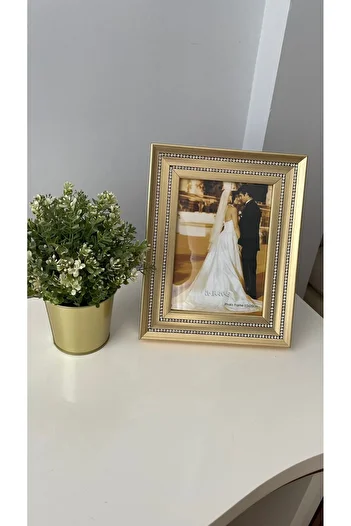 Kare Home Two Rows of Stones Gold Picture Frame 15X20 Gold