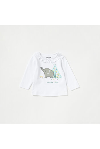 Juniors Embroidered T-shirt and Pyjama Set