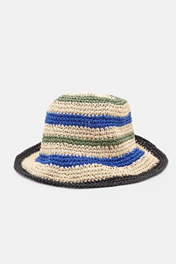 Pull & Bear Striped satisfied bucket hat
