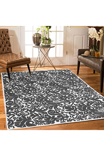 OEM Covor țesut din Bumbac, gri, 60x200 cm, CBB223