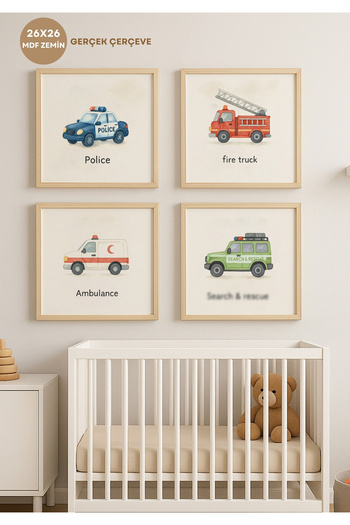 HOMİNG 4' Mdf Printing Children's Room Painting Set Tools 26X26