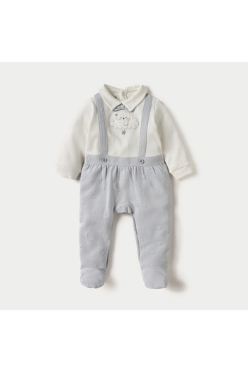 giggles Koala Applique Sleepsuit with Suspender Detail and Button Closure