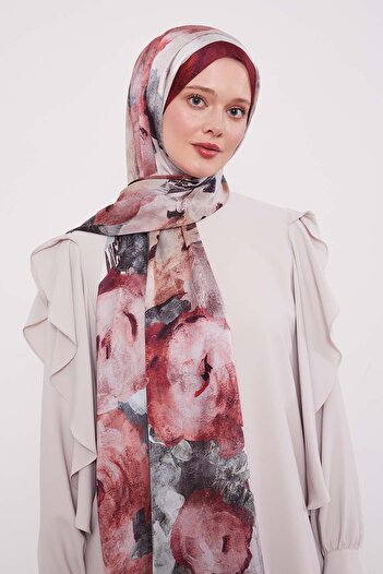 Levidor Abstract Flower Pattern Indian Silk Shawl