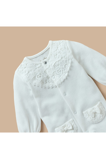 giggles Lace Detail Sleepsuit with Button Closure