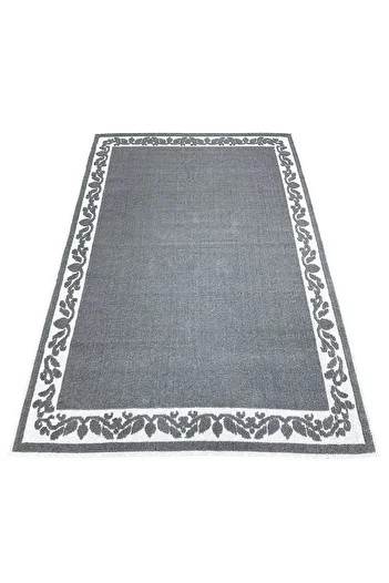 OEM Covor țesut din Bumbac, gri, 80x200 cm, CBB205