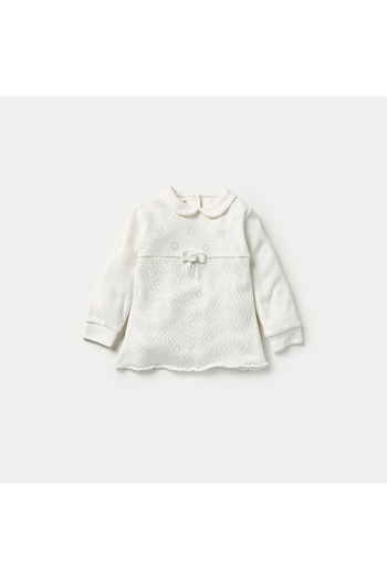giggles Cloud Embossed Velour Top and Pyjama Set
