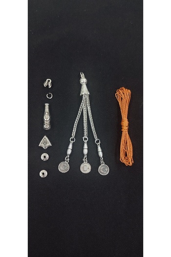 QELA COLLECTION Epoxy Natural Stone Prayer Beads Tassel Set Can Make 5 Prayer Beads