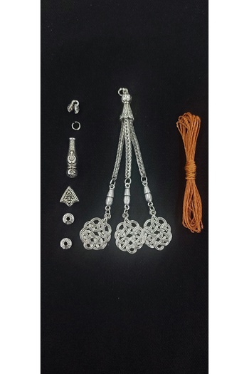 QELA COLLECTION Epoxy Natural Stone Prayer Beads Tassel Set Can Make 5 Prayer Beads