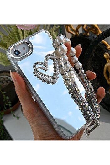 Go Aksesuar iPhone 7 - 8 - Se 2020 Se 2022 Compatible Mirrored Charmed Heart Model Case