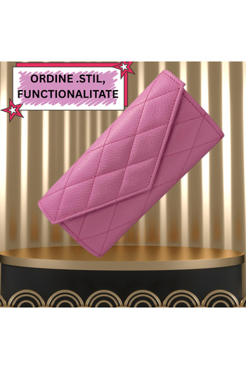 OEM Portofel dama, piele naturala, roz. accesoriu elegant pentru femei, handmade