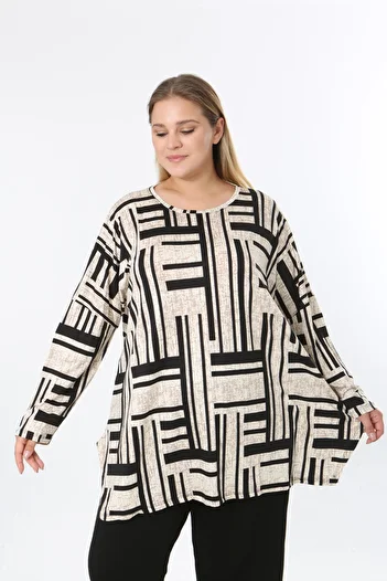 XL Modam Women's Digital Print Plus Size Tunic