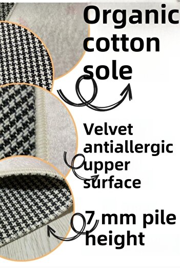 Ardizayn Sapphire - Cotton Woven Sole Round Bathroom Carpet (100X100-60X60-40X60 CM SET OF 3)