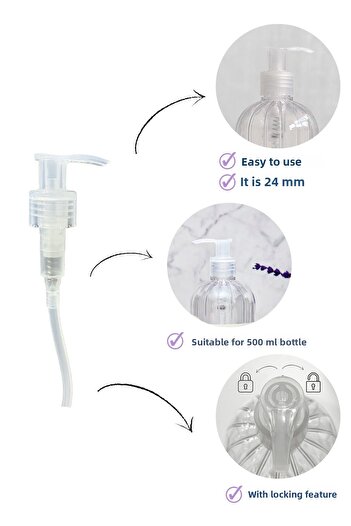 homence Clear 24mm Replacement Liquid Soap Pump - Pack of 2 (2 Pcs)