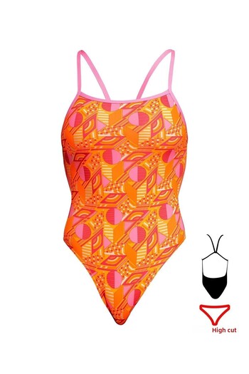 FUNKİTA Funkita SST Orange Crush Women's Training Swimsuit, Wide Back Thin Strap