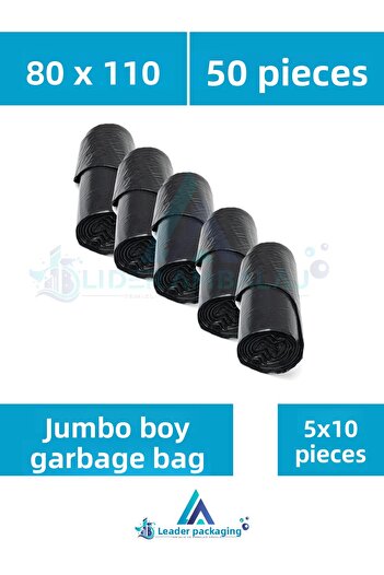 Lider Garbage Bag Jumbo Size 10 Pack 5 Rolls Ultra Thick 80X110 Garbage Bags